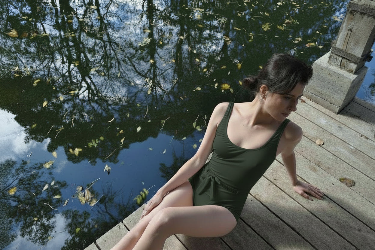 Maillot Oslo in Dark Green - Statice